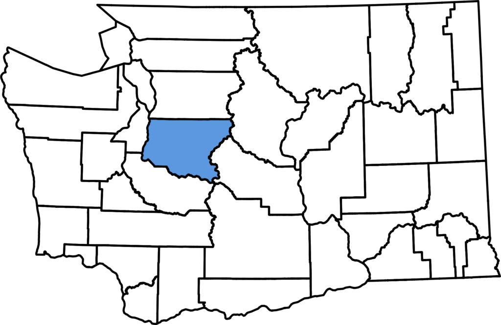Map of Washington with King County highlighted